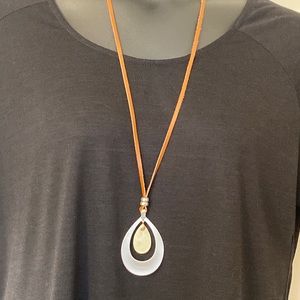 Lucky Brand necklace on leather cord